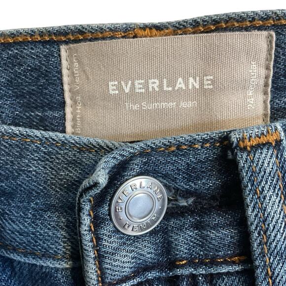 Everlane The Summer Jean Straight Leg Ripped Distressed Knees Size 24R Womens - Picture 2 of 8